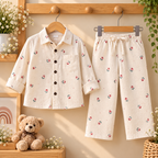 Red Floral Muslin Co-ord Set