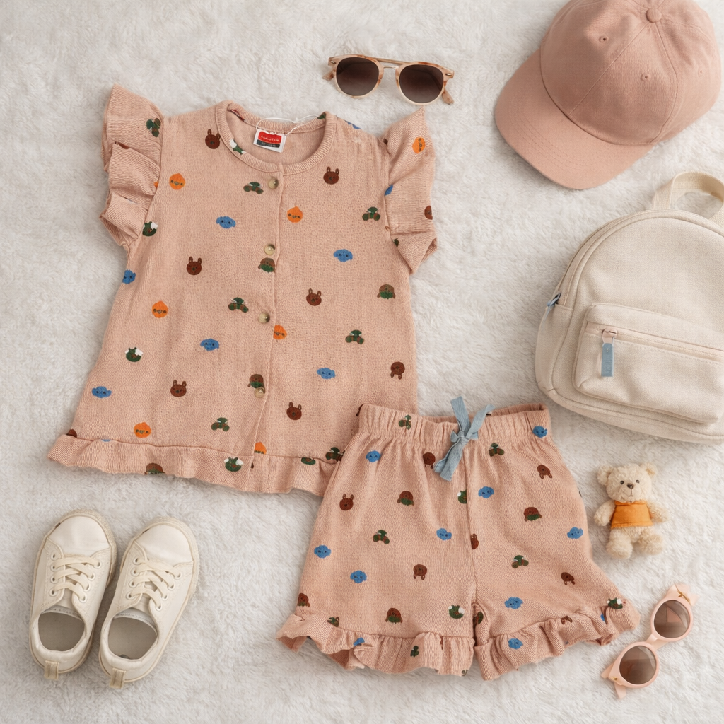 Peachy Bear Short Set