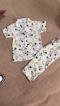 Mickey & Lemon Printed Muslin Shirt & Pants Set