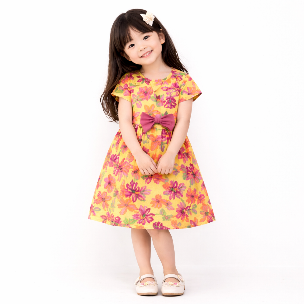 Sunny Floral Bow Frock Dress