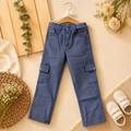Grey Cargo Jeans | Premium Cotton Stretch Denim Pants