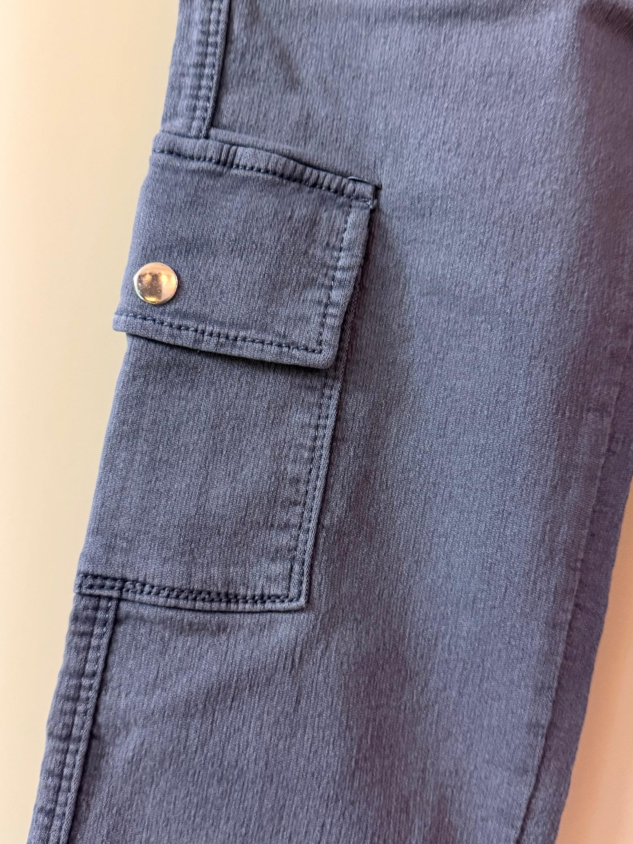 Grey Cargo Jeans | Premium Cotton Stretch Denim Pants