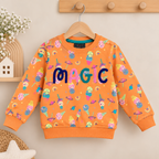 Kids’ Orange MAGIC Print Full-Sleeve Sweatshirt