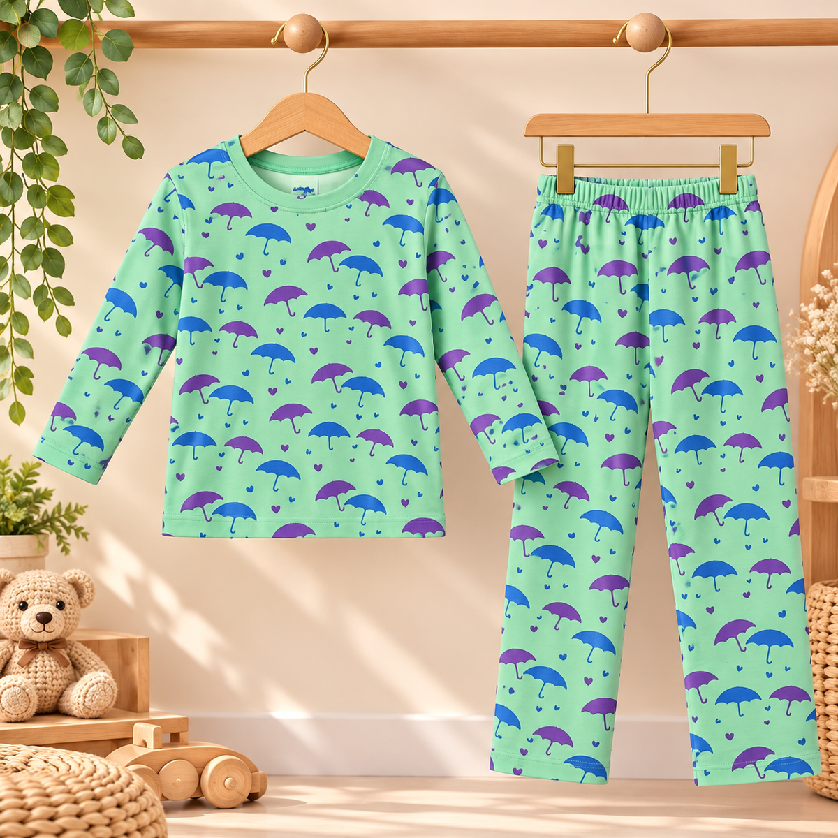 Rainy Day Umbrella Printed Co-ord Set