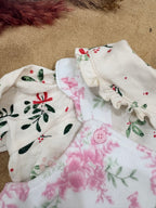 Baby Girls Floral Dungaree Style Jumpsuit Set with Ruffle Collar Top