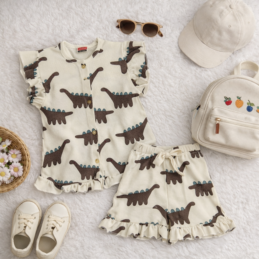 Dinosaur Print Girls Short Set