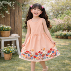 Peach Blossom Border Dress