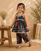 Teal Floral Ethnic Co-Ord Set