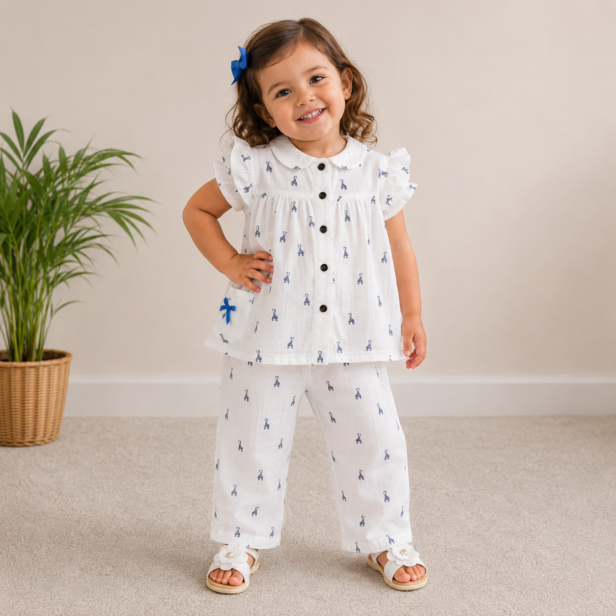 Giraffe Charm Muslin Co-ord Set