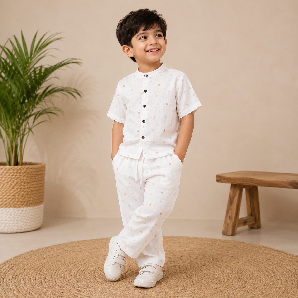 Pastel Star Muslin Co-ord Set