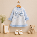 Blue Elegant Bow Party Dress
