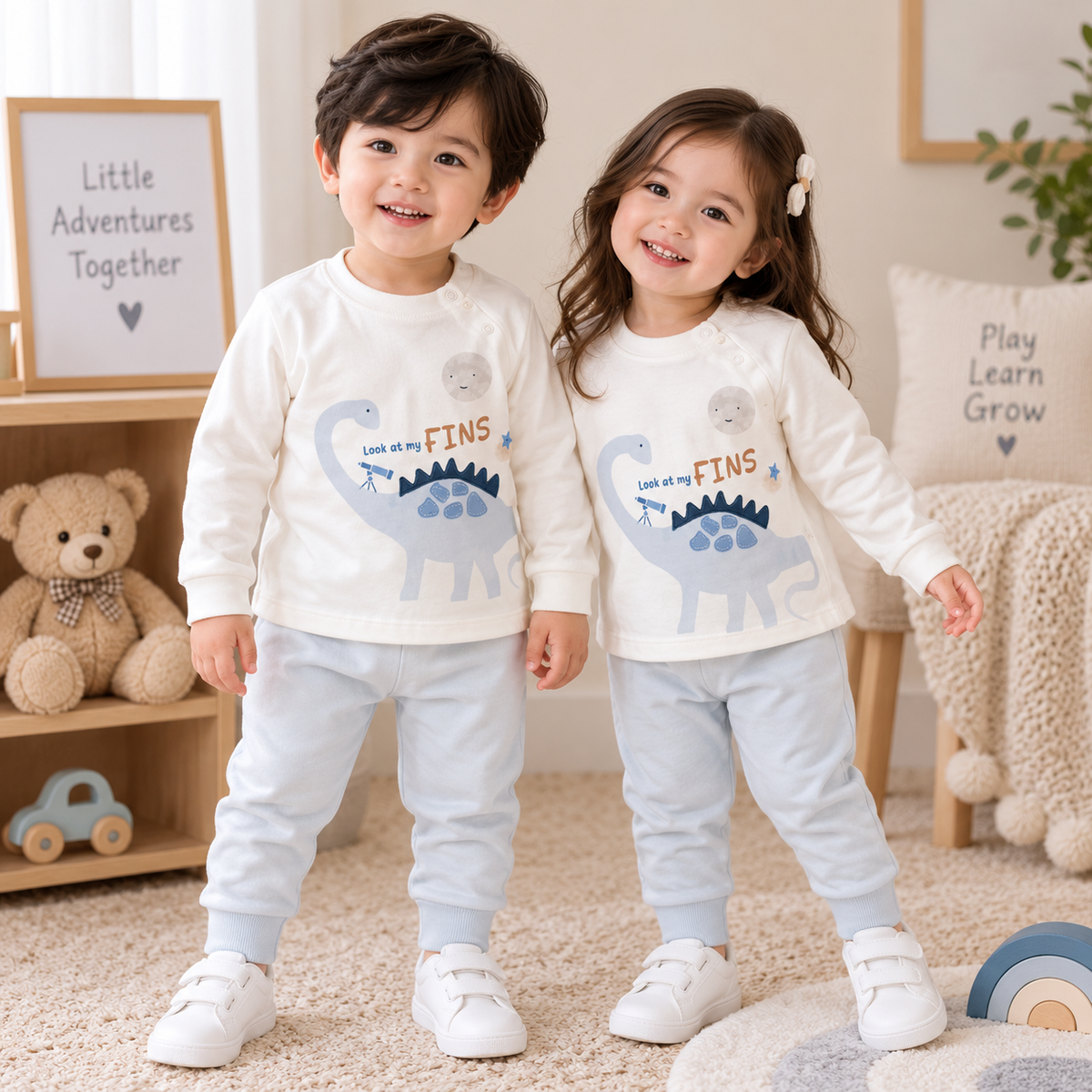 White Dinosaur Fins Set