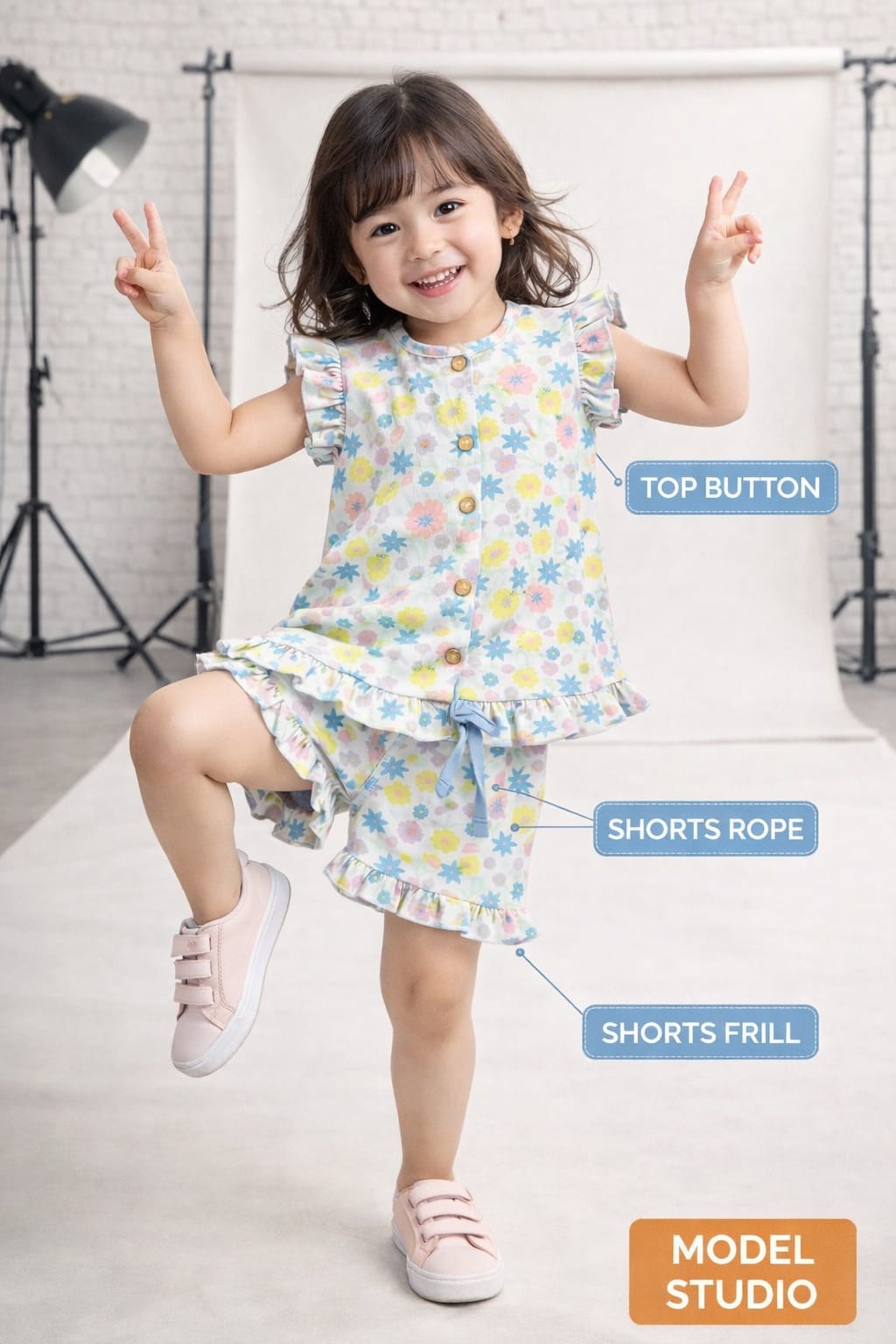 Pastel Bloom Multicolor Short Set