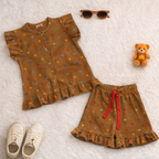 Sweet Hearts Brown Short Set