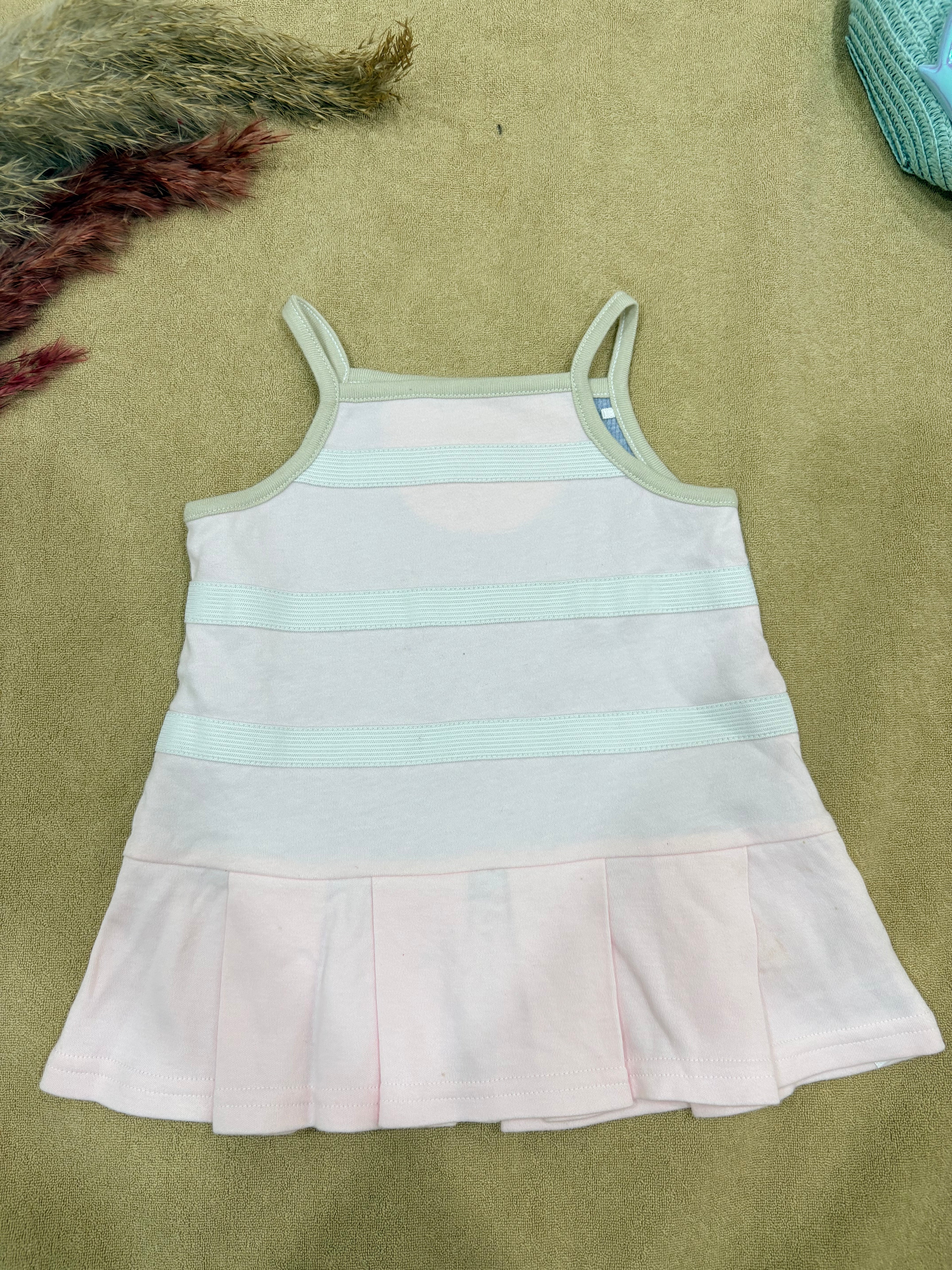 Baby Girls Detachable Peter Pan Collar Frock with Quilted Floral Top