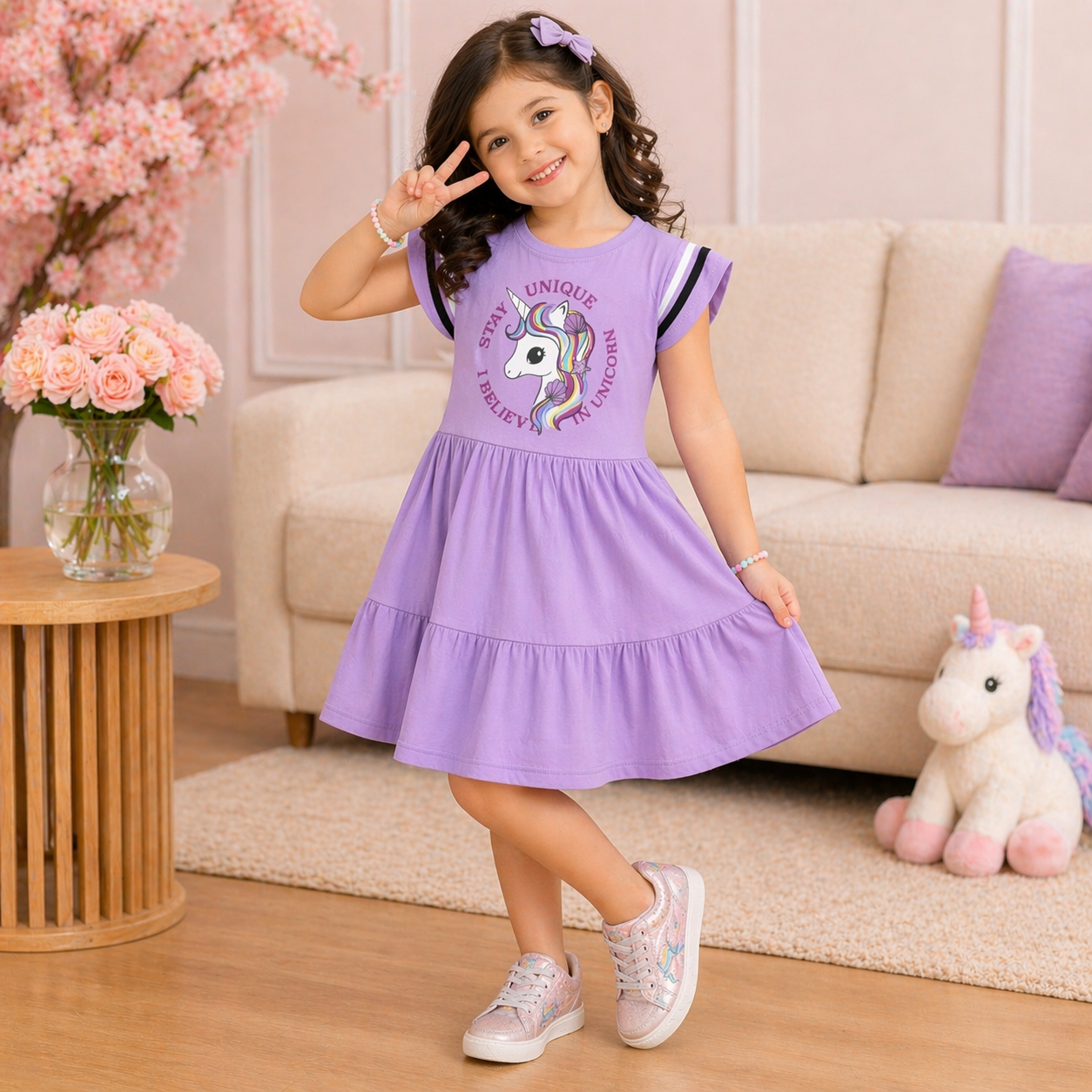 Lavender Unicorn Tier Dress