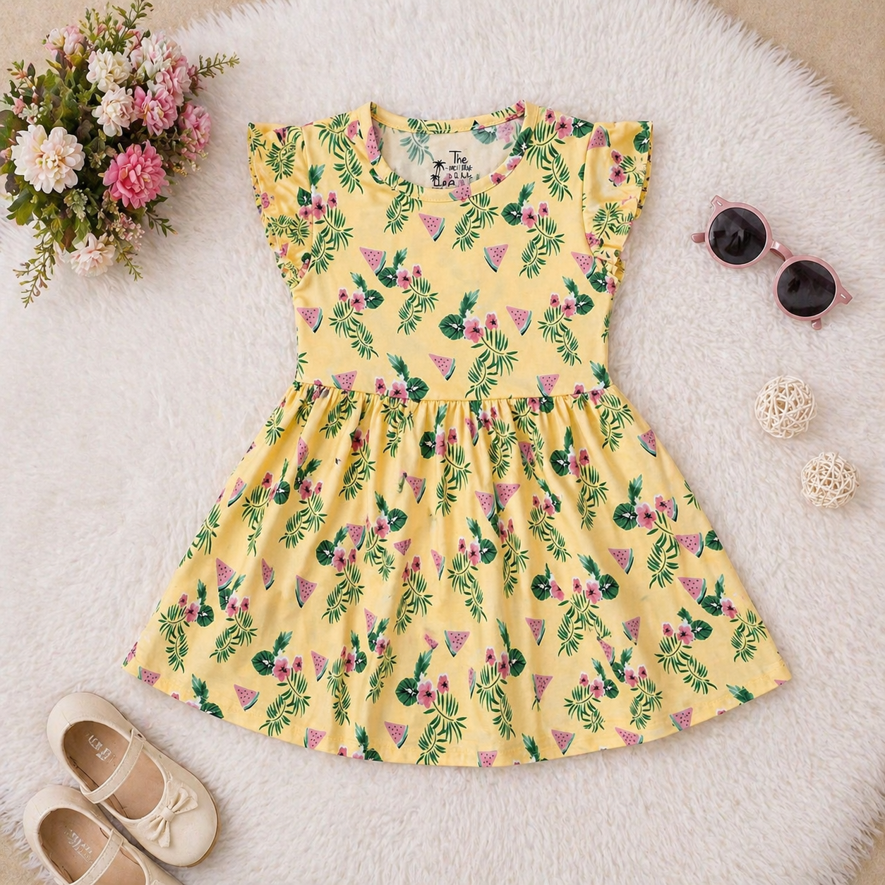 Tropical Breeze Fruit Print Dress