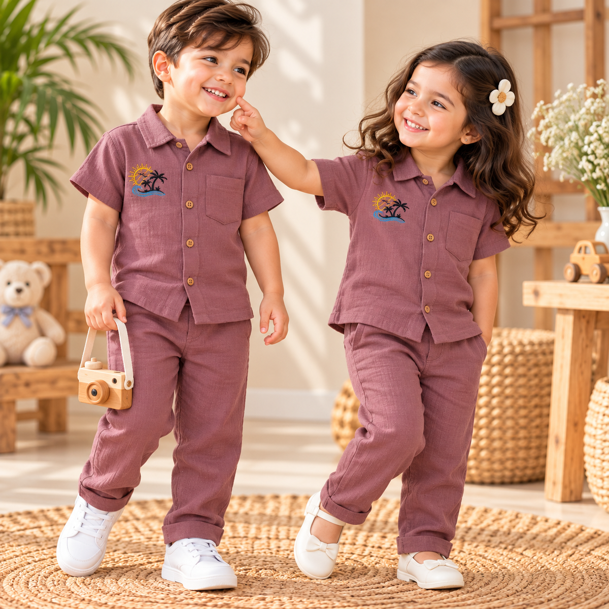 Little Explorer Muslin Shirt & Pants Set