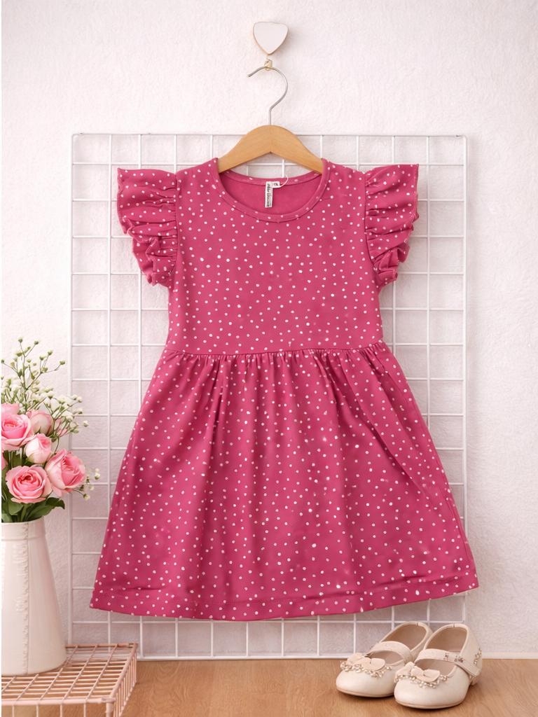 Sweetheart Pink Flutter Sleeve Dress